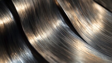 Abstract dark and gold metallic wave texture background.
