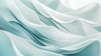 Obraz premium Abstract light teal wavy fabric texture background.