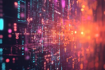 Fototapeta premium Abstract futuristic electronic circuit background in 2D, visualizing advanced digital technology