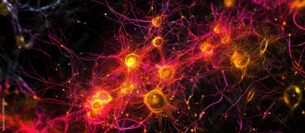 Poster abstract neural network with vibrant colors