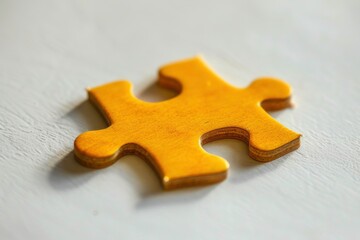 Obraz premium Puzzle piece silhouette of a yellow puzzle