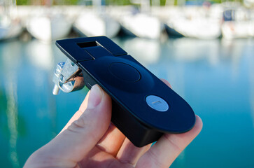 New black lever lock for the yacht's locker
