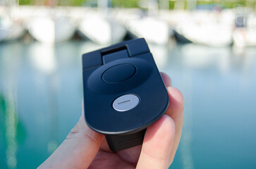 New black lever lock for the yacht's locker