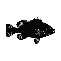Vector silhouette fish art design.