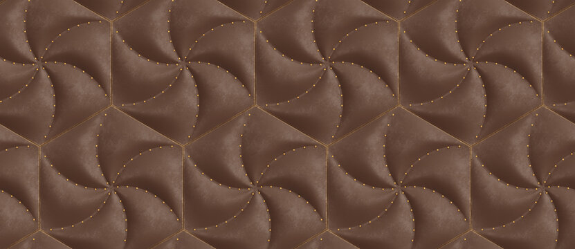 3D Geometric Hexagon Tile Wallpaper Illustration