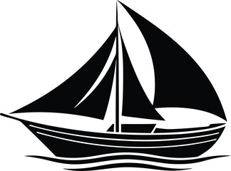 a sailboat vector silhouette isolated on white