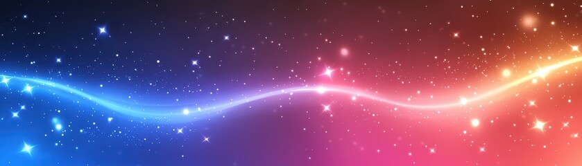 Obraz premium A vibrant abstract background featuring swirling blue and pink hues with sparkling stars, creating a cosmic and ethereal atmosphere.
