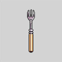 Pixel art illustration Food Fork. Pixelated Kitchen Fork. Kitchen Food Fork Icon pixelated for the pixel art game and icon for website and video game. old school retro.