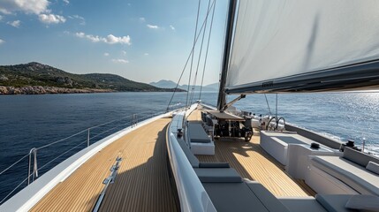Fototapeta premium Sailing Yacht on the Ocean