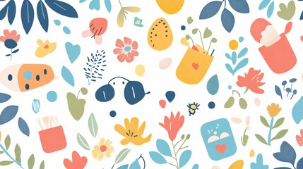 Baby Element Icons Vector Illustration: Cute and Playful Baby Related Symbols for Designers