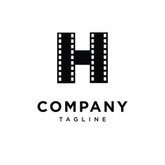 Letter H Film Logo Icon Vector