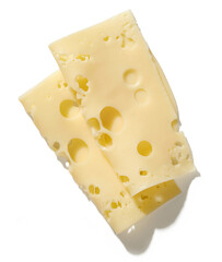 cheese slices on white background
