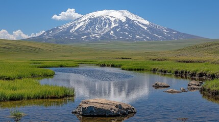 "Qinghai Tibet Plateau: Snow-Capped Mountains, Barley Fields, Blue Sky in Stunning 8K Realism"

