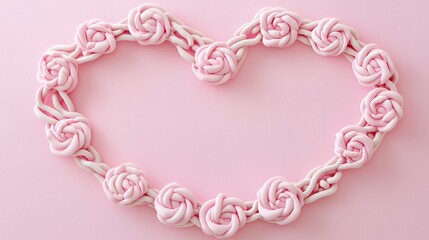 Obraz premium Heart Shaped Rose Arrangement: A Pastel Pink Delight