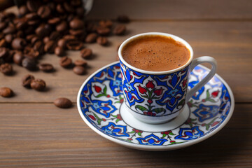 Traditional delicious Turkish coffee or Greek coffee