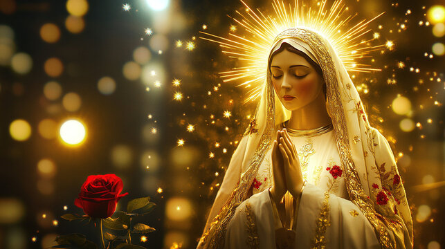 Sainte Vierge Marie en M&eacute;ditation Pieuse

