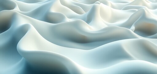 Obraz premium Abstract White Waves: A Serene Digital Landscape