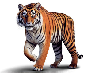 Naklejka premium Realistic Tiger Illustration isolated on transparent Background