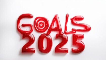 Minimalist Red Liquid Dripping Text Artwork for Goal Setting Motivation