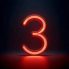 3d red number