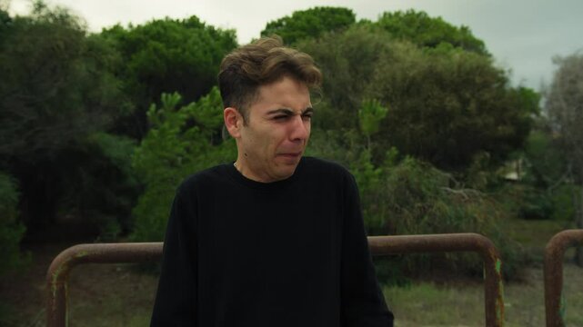 Boy Eats Gross Food And Starts Vomiting In Nature Disgust
