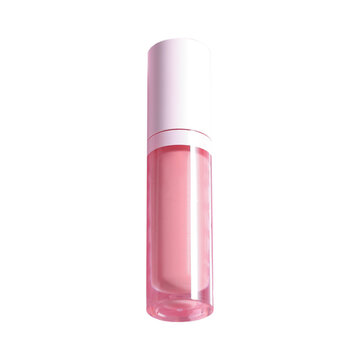 Pink lipgloss mock up, cosmetic tamplate, tube on white background
