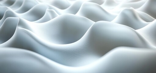 Obraz premium Abstract White Wave Landscape: A Serene Digital Art