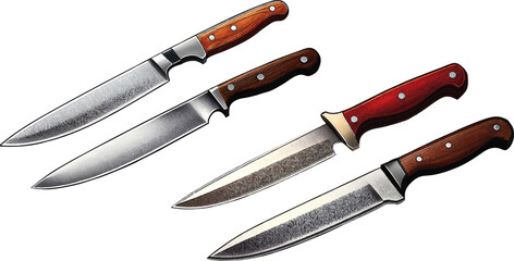 Criminal knife illustration collection