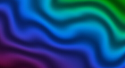 Obraz premium Abstract Wavy Gradient Background in Vibrant Blue, Green, and Purple Hues