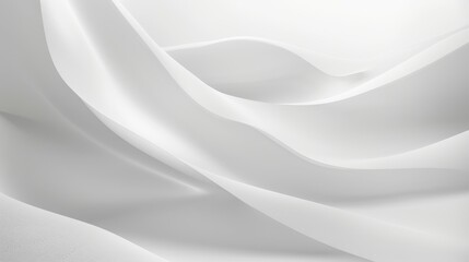 Fototapeta premium Abstract White Draped Fabric Background.