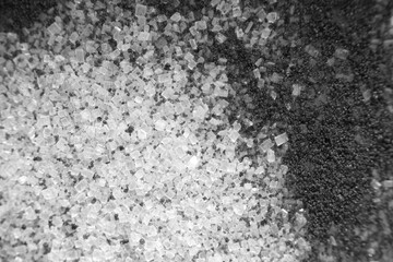 Macro texture of instant coffee with sugar 