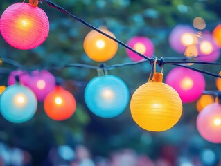 Fototapeta premium A lively music festival with colorful lights and an energetic crowd, dynamic and joyful