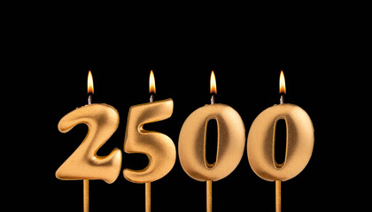 Number of followers or likes - Candle number 2500.