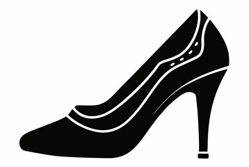  ladis shoes black silhouette white background