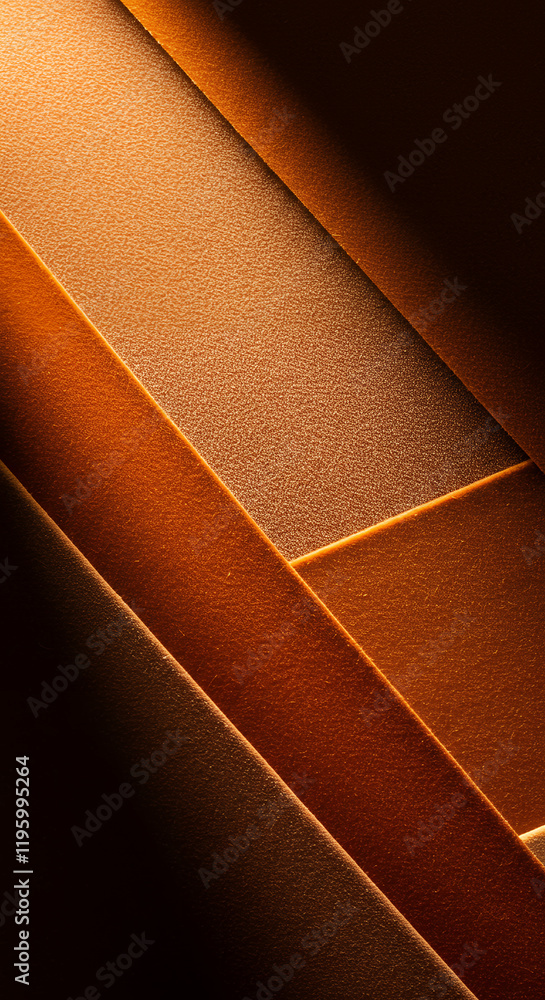 Poster abstract geometric brown and orange textured background with diagonal lines and light shadow