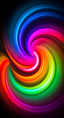 Obraz premium Vibrant Rainbow Swirl Abstract Background - Colorful Vortex of Light and Color