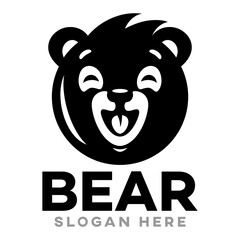 Cute bear logo. Vector illustration