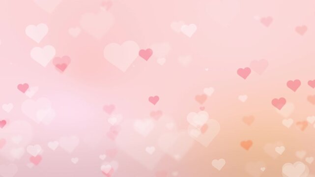Pink hearts floating softly. Valentine's Day heart pattern background. Mother's Day or wedding celebration message.(136)