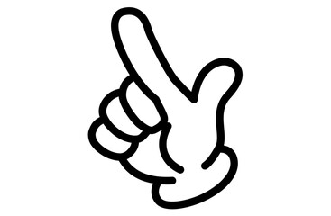 指差し・「バーンして」ベクターイラストアイコン 推し活 うちわ 矢印 白黒 モノクロ