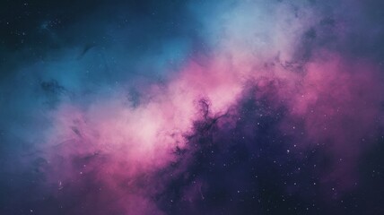 A stunning cosmic scene featuring vibrant shades of pink and purple swirling amidst a deep blue backdrop, capturing the beauty of the universe.
