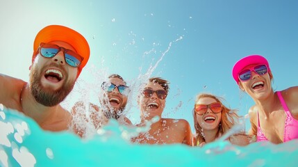 Group of young diverse adults enjoying a sunny day at the beach