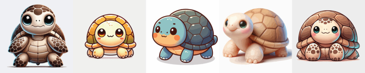 vector collection of cute and adorable turtles
