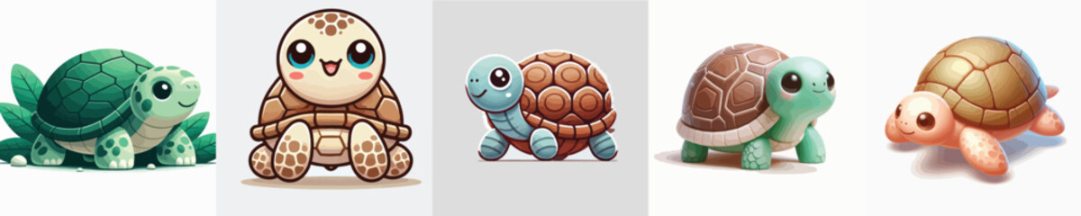 vector collection of cute and adorable turtles