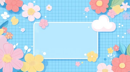 pattern, frame, flower, pink, card, vector, illustration, design, 