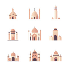A set of icons a minimalist Eid Al-Fitr