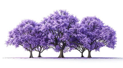 Obraz premium A jacaranda tree covered in purple flowers isolated on white background