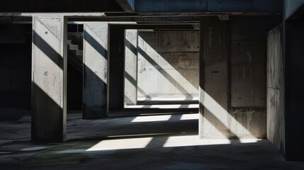 Abstract Sunlight Through Concrete Structure.