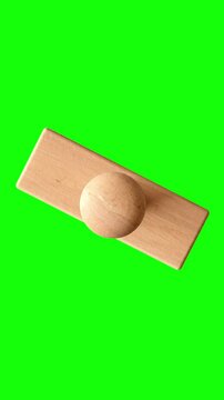 Rubber Stamp Animation with straight move that slam down 3 angle position on green screen background
