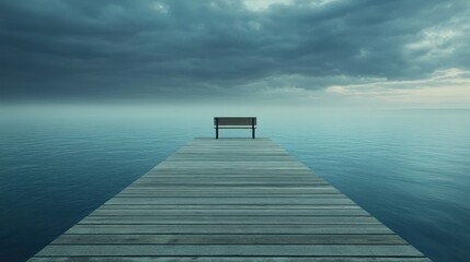 Obraz premium Solitude on the Pier