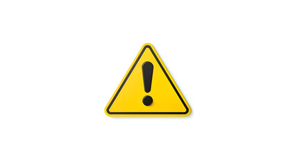 Bright yellow triangular warning icon with a bold exclamation mark for safety and hazard themes. Generative AI